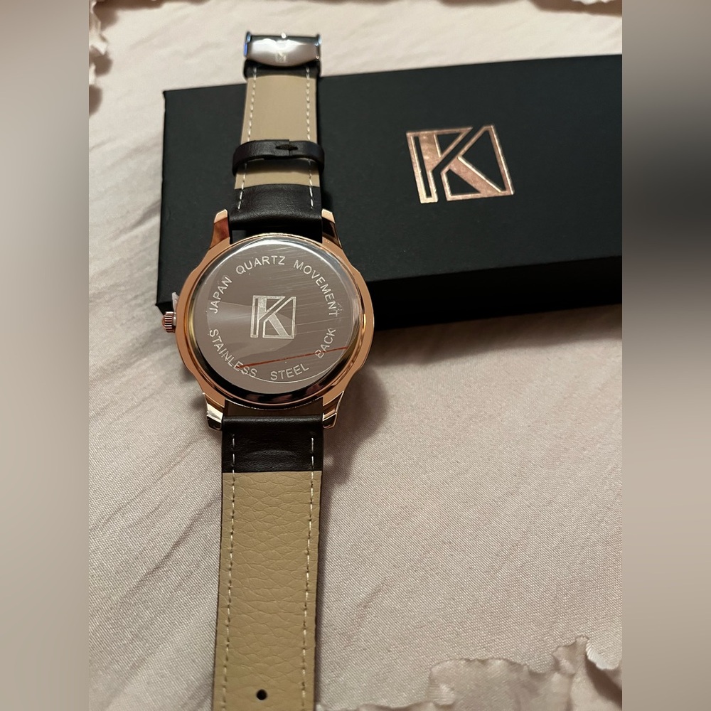 K-Men’s Black and Rose Gold Japan Quartz Movement Watch - Picture 3 of 3